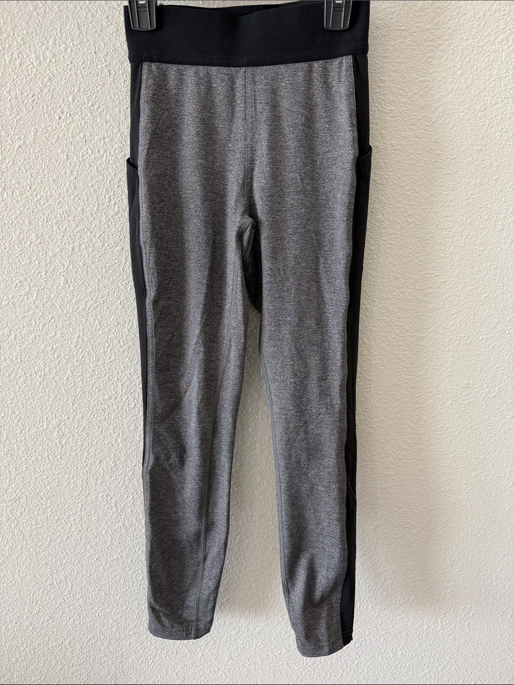 lululemon athletica Gray leggings with Black Side Panels